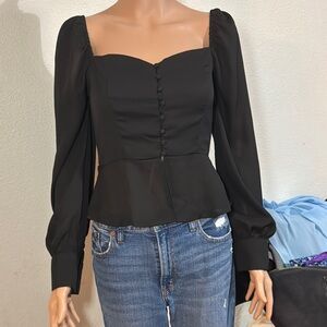 Elegant Black Women's Top
